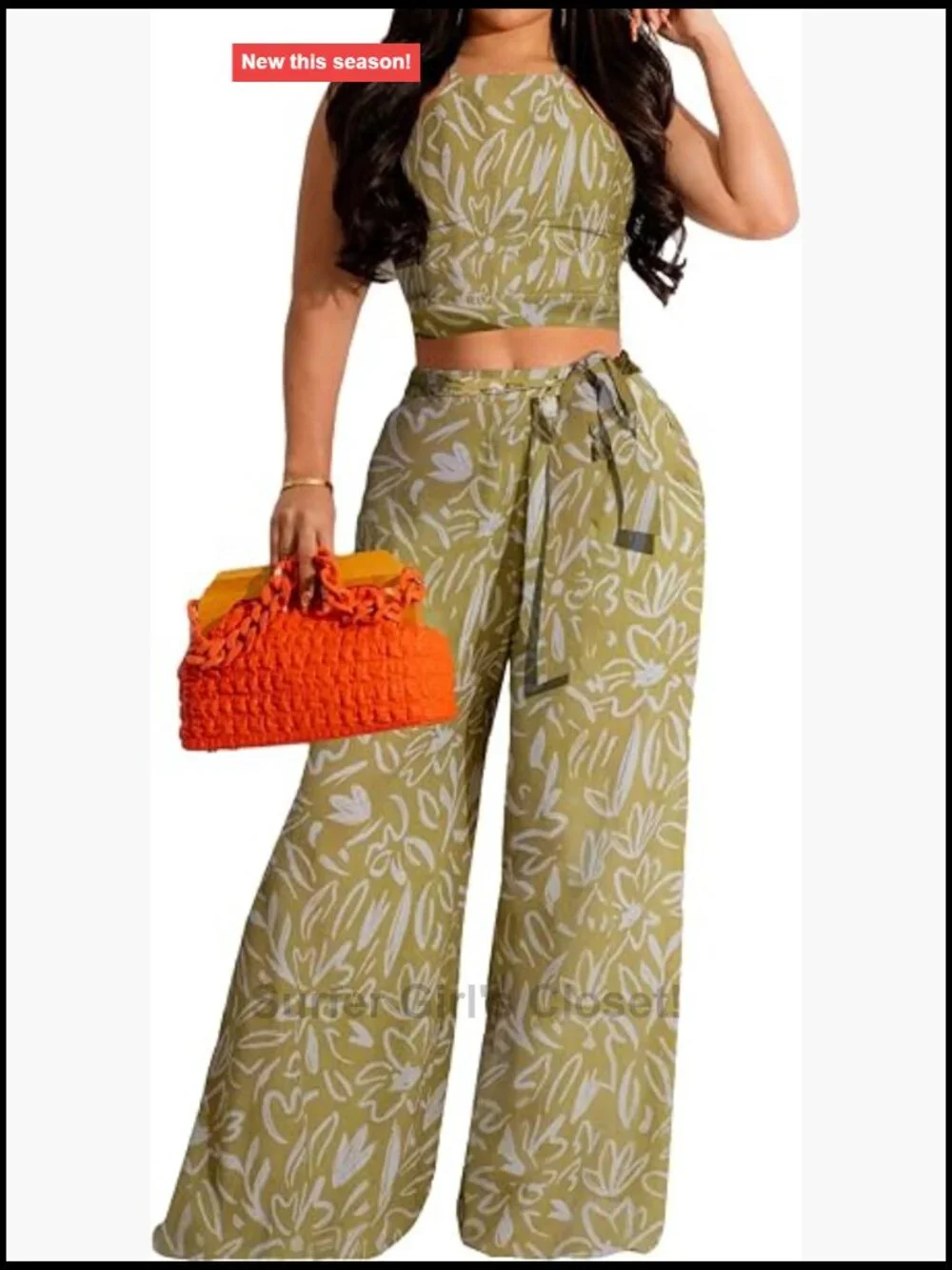 Sexy 2 Piece Outfit Bandage Top Straight Pants Swimsuit Cover Up Beach Vacation